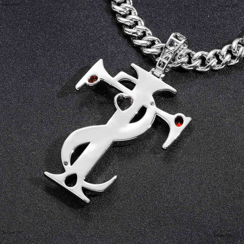 Luxury designer Men Women's Sterling silver Cross Pendant inlaid with colored ice out VVS Moissanite Hip Hop necklace Free shipping