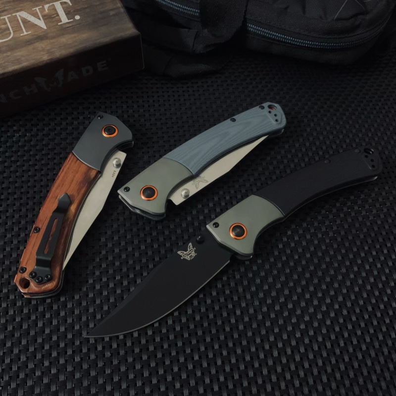 BM 15080 Folding Pocket Knife Damascus Blade Sourwood / G10 Handle Hunting Knife Outdoor EDC Camping Survival Tactical Tools