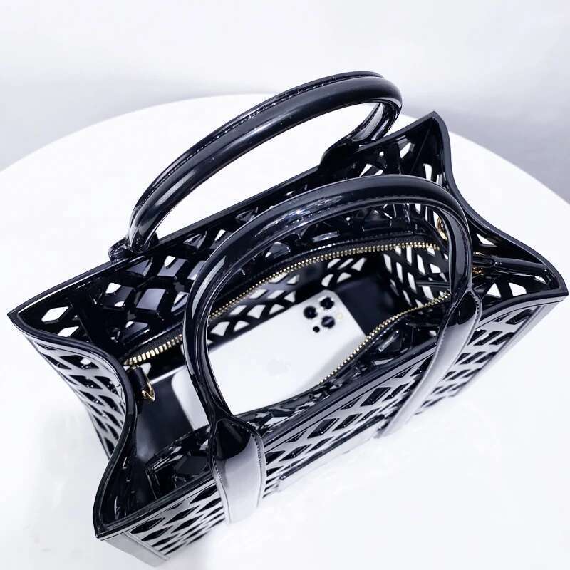 Fashion Box Jelly Bags For Women Designer Handbags Purses 2025 New In PVC Letters Hollow Top Handle Small Candy Shoulder Designer's bag