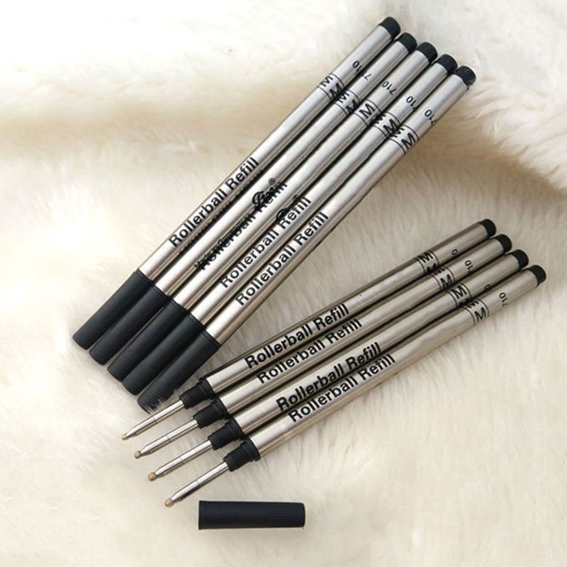 10pcs High Quality Monte Rollerball Pen Refill Black & Blue Gel Pens Refills 710 Screw School Office Writing Smooth Ink Accessories