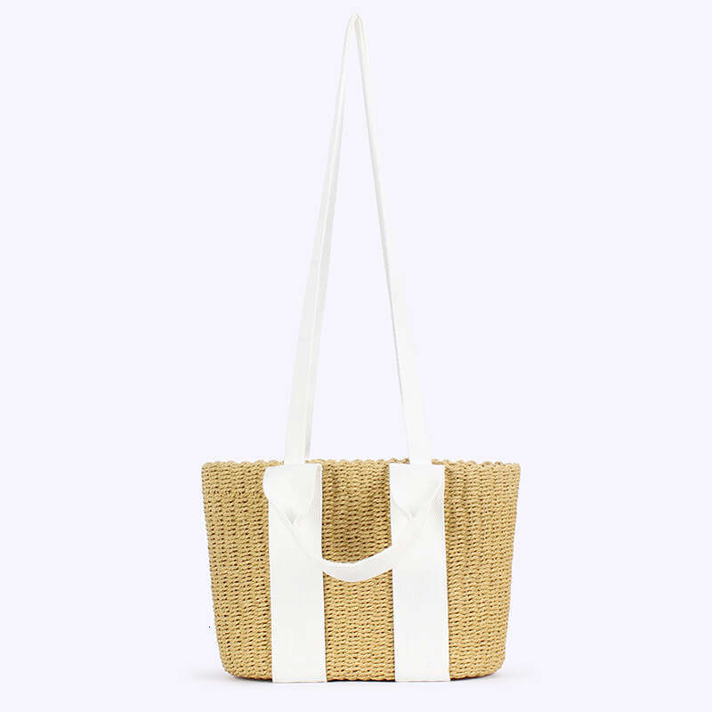 Ins Style Resort Beach Bag Japanese Minimalist Style Popular Instagram Dual Use Paper Rope Hand Woven Commuting Beach Vacation Bag KQ