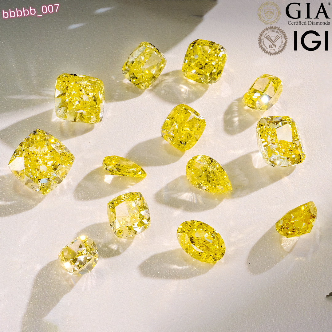 Fancy Vivid Wholesale Yellow Lab Grown Diamond CVD HPHT GIA IGI Certified 1CT 2CT Oval Cut VVS Loose Diamond Stone