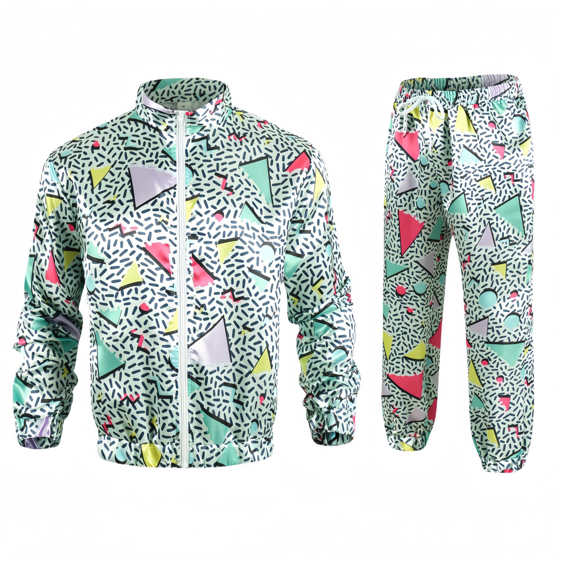 Men's Tracksuits 1980s disco jackets and pants, jogging suits retro style 1980s theme party men's sportswear - view 7