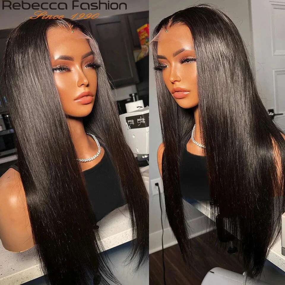 Short Bob Front 180% Density Brazilian Straight Transparent 13X5x2 Part Lace Wigs Human Hair Pre Plucked