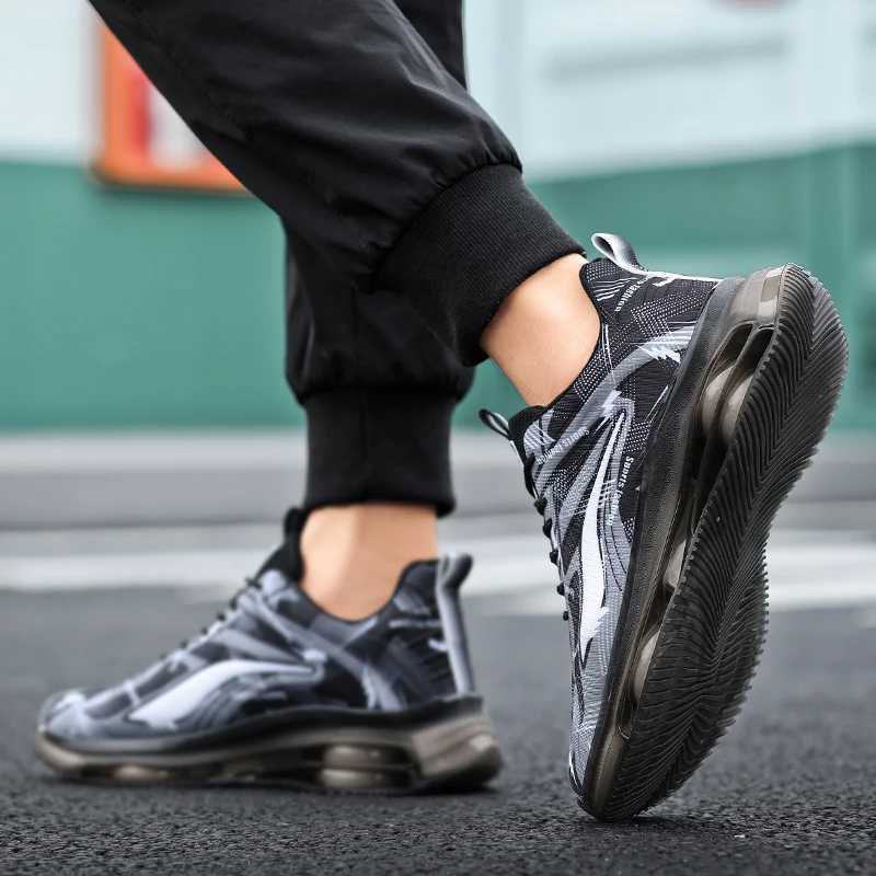 Mens fashionable basketball shoes with air cushion comfortable and non slip breathable and shock-absorbing suitable for mens outdoor activities Y25042