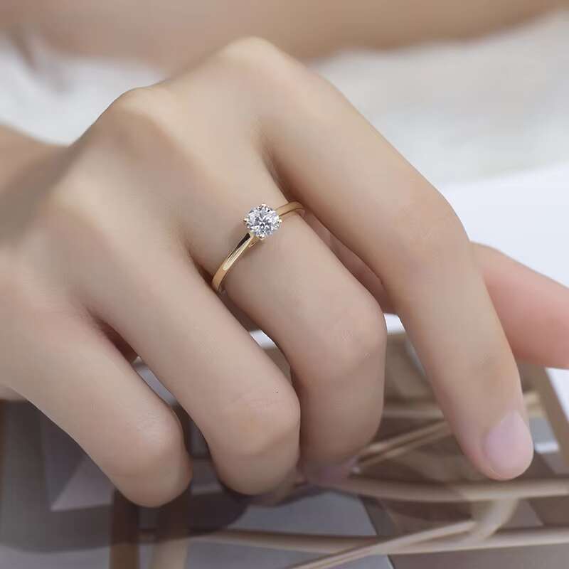 18k Yellow Gold Diamond Wedding Ring 0.5ct Carat Solitaire Diamond Ring Lab Grown Diamond Jewelry Rings