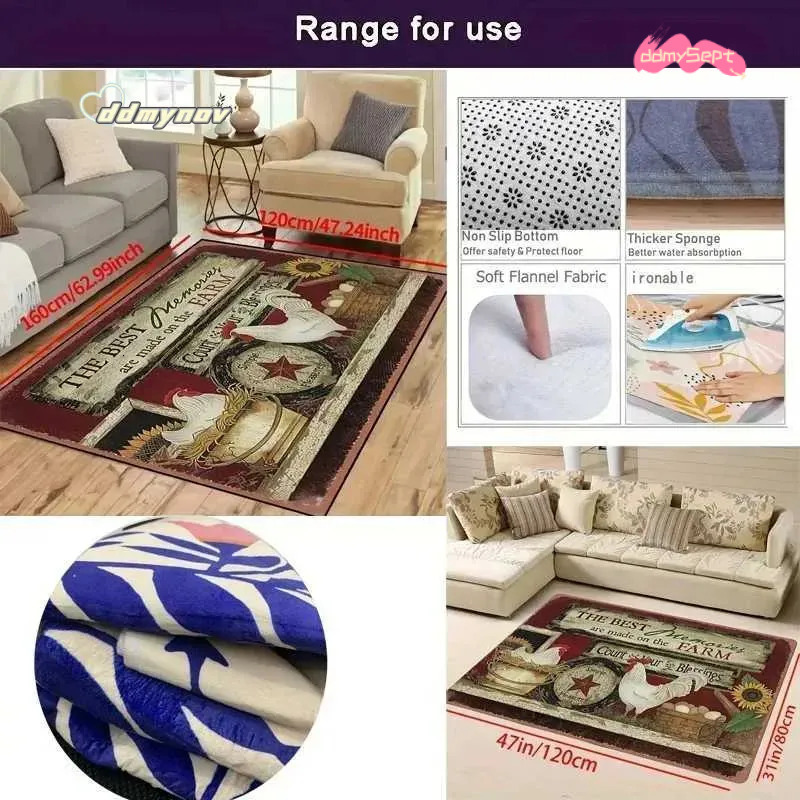 2025 Living Room Carpet Black Area Rug: Soft, Non-Slip Floor Mat for Bedroom, Kitchen, Coffee Table - Washable and Durable ddmysept