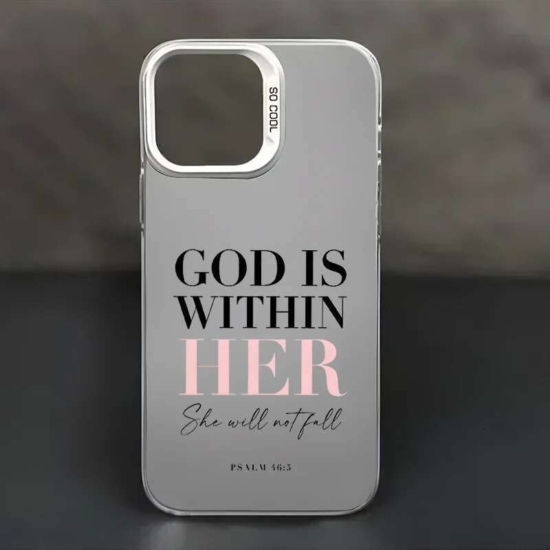 God is Within Her Holy Bible Psalm Case for iPhone 16 12 13 mini 11 14 15 Pro Max XR 8 Plus Hard Plastic Shockproof Laser Cover