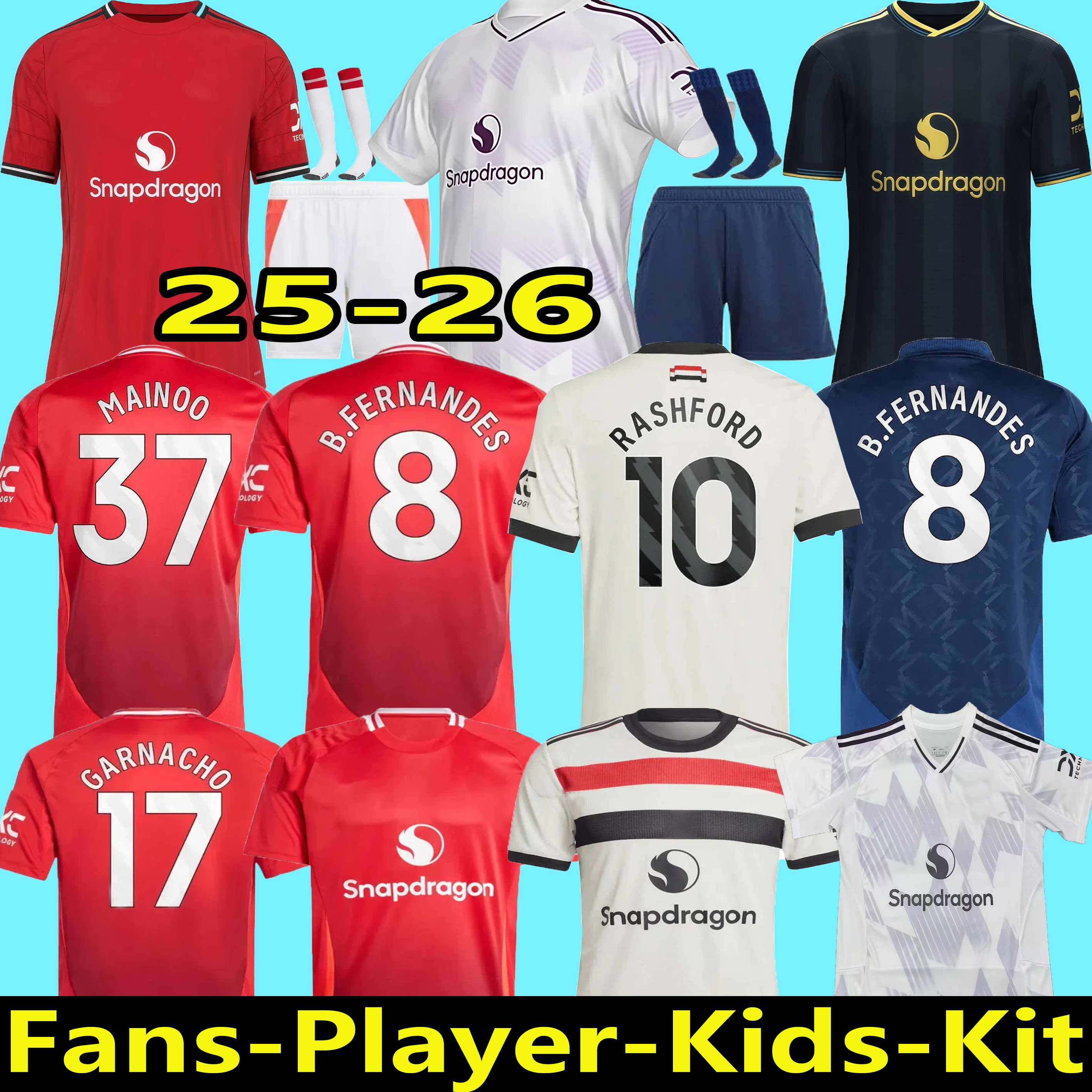 ONANA 23 24 25 26 soccer jerseys BRUNO FERNANDES RASHFORD football shirt 2025 2026 men kids kit MARTINEZ CASEMIRO ANTONY Garnacho Mount HOJLUND YORO MAINOO