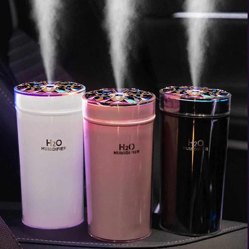 Latest USB car air humidifier with colorful night light 300ml wireless humidifier car air freshener car Ara diffuser Y250422