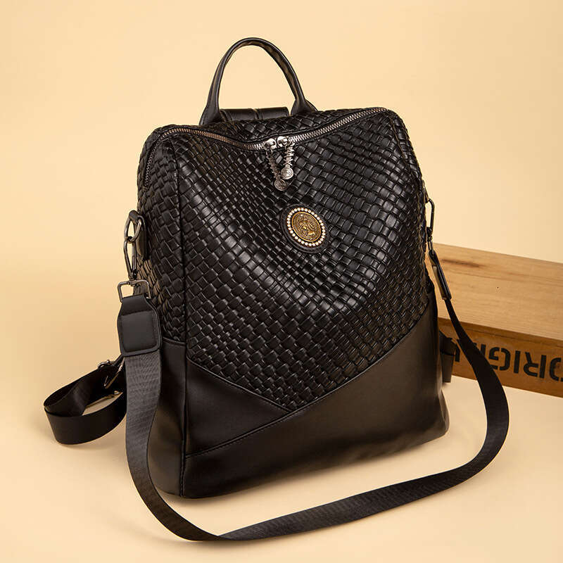 Soft leather for women 2025 new trendy and fashionable multifunctional commuting backpack, travel student backpack