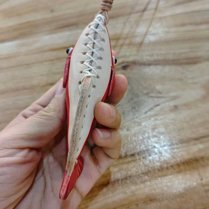 Cute Fish Keychain Genuine Leather Bag Pendant Womens Bag Decor Accessories Lucky Fish Charm Hanging Ornament Gift For Her/him Z251120