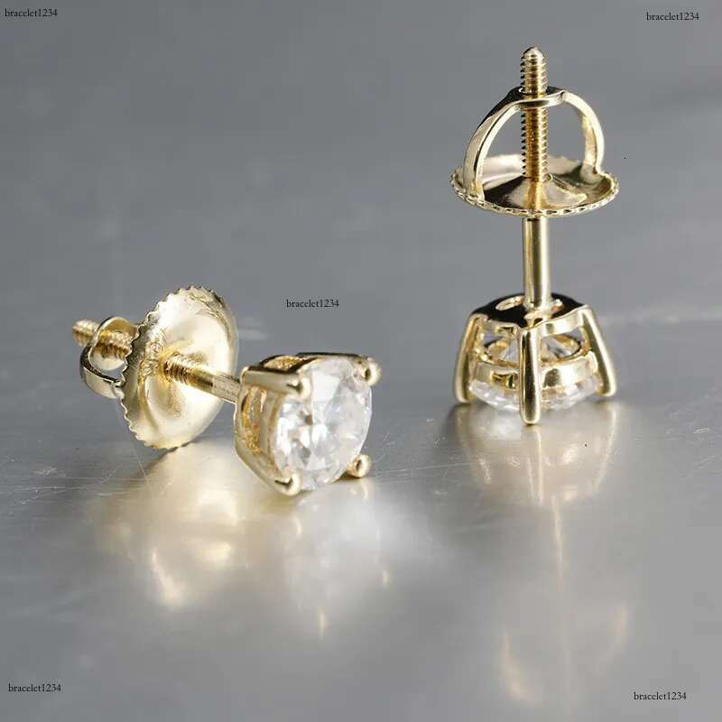 High quality pass dia tester vvs moissanite designer for women sterg sier stud earrings gold plated mens screw back earring jewelry valentines day gif