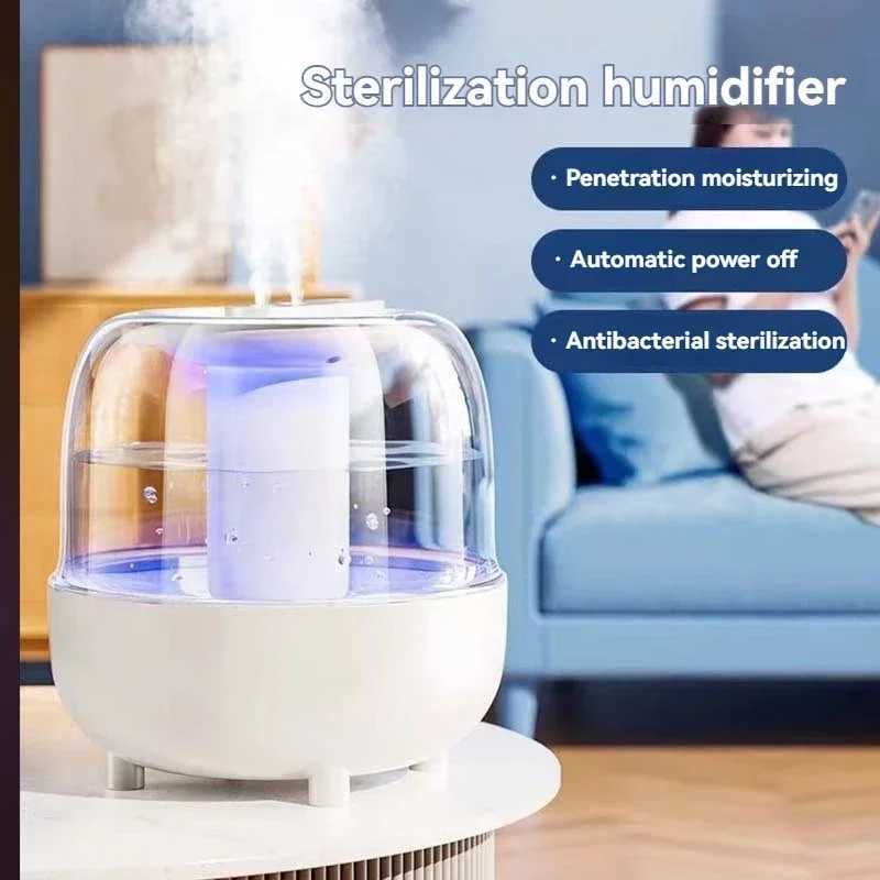 Xiaomi New 5L large capacity humidifier USB double fog spray low noise insufficient sleep sufficient light essential oil diffuser Y250422