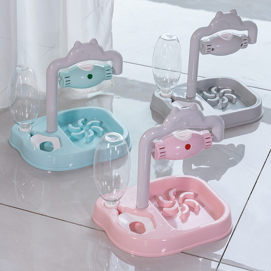 Hot Sell Two In One Pet Feeders Dogs Cats Dispenser Automatic Food Bowls Water Bottles Free Shipping