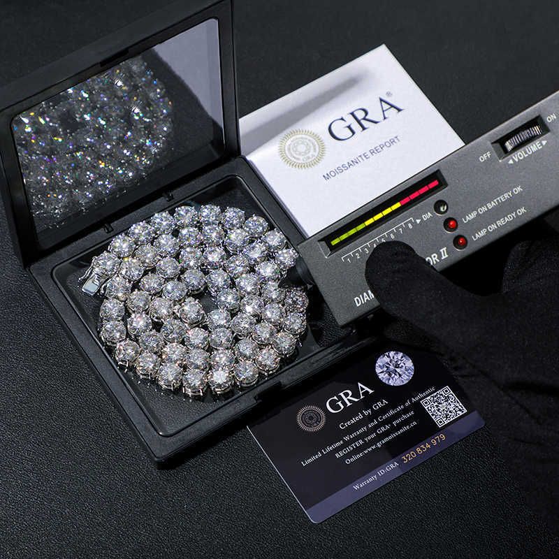 Necklace Moissanite Boutique jewelry 3mm 5mm sier VVS moissanite dia Cluster tennis chain mens and womens necklaces Free Shipping