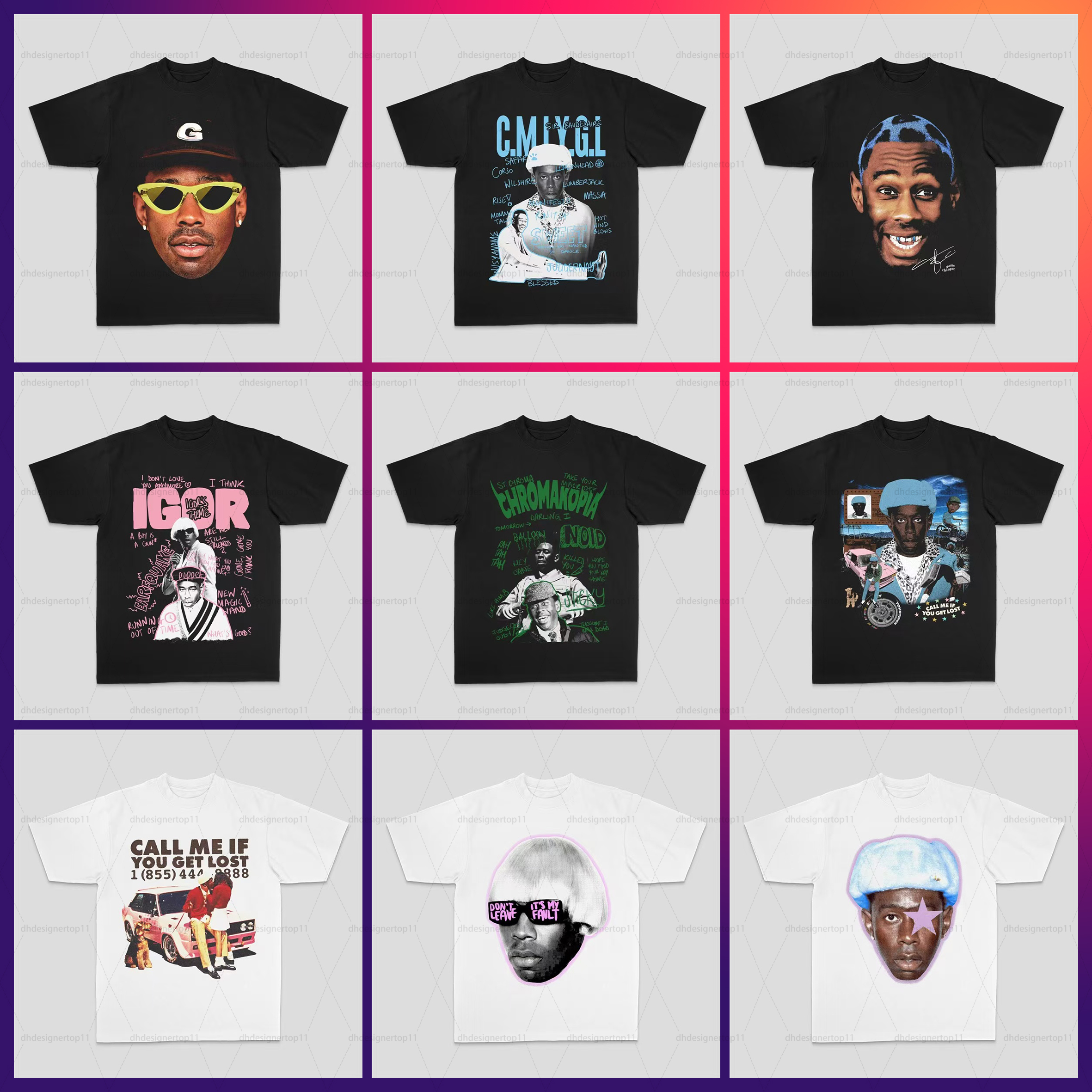 designer shirt mens designer t shirt RapTylerTaylorCleatorAmericanCreatorandHTheEuropean European and American Tyler The Cleator Creator Taylor Rap size s-xl