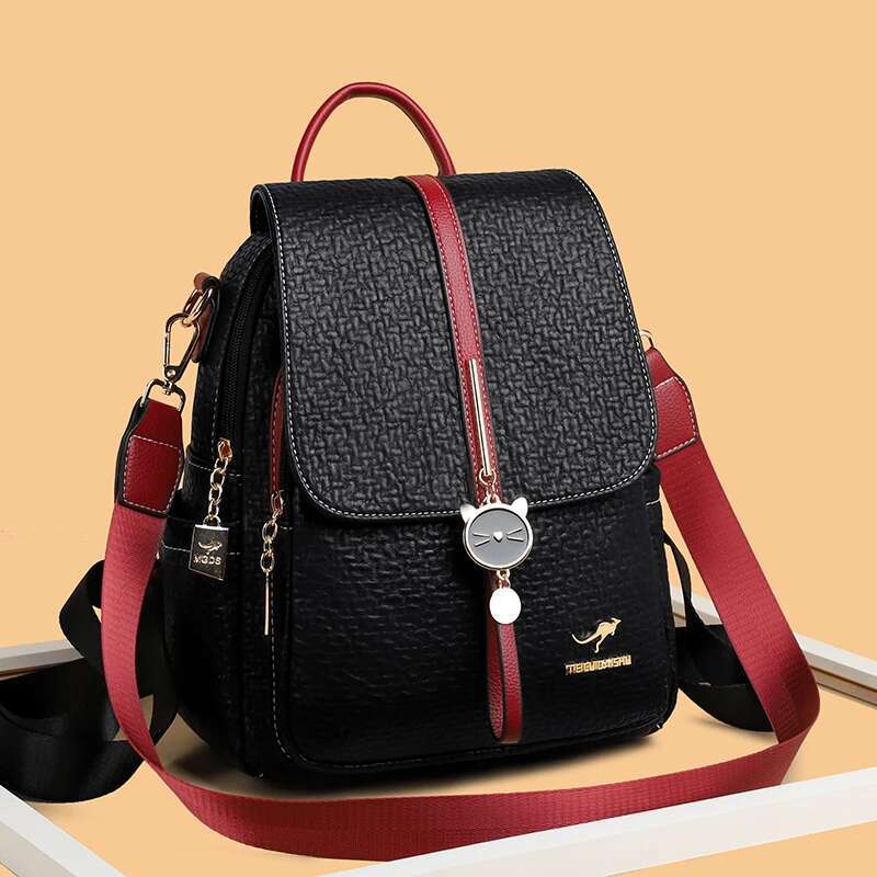 Fashion Backpack Women Pu Leather Back Pack Ladies Travel Rucksacks Cute Shoulder Bags Designer Large School Bag For Girls