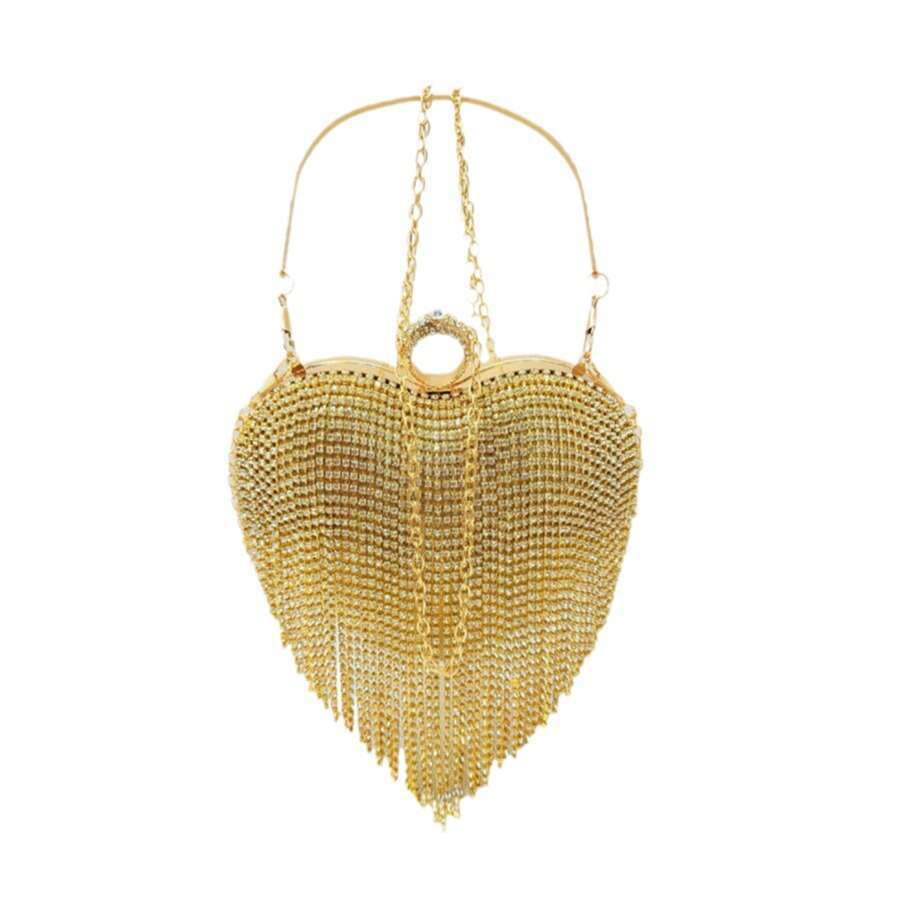 New Tassel Rhinestone Birthday Parties, Diamond Studded Hand-Held For Socialites, Diagonal Cross Banquet Bag
