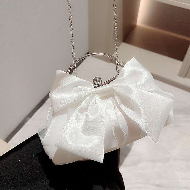 Hot Selling White Wedding Banquet Fairy Dinner Handbags, High-End Dress Bags, Chain Bags