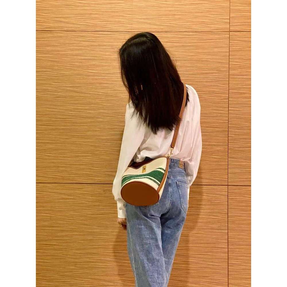 Designer's bag Fashion Panelled Canvas Bucket Bag Designer Women Handbags Leather Shoulder Crossbody Bags With Wide Strap Tote Purses