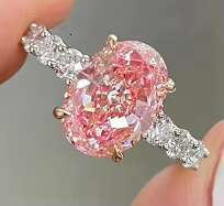 4.07 Ct Lab-grown Diamond VS1Fancy Pink Oval Cut Ring Engagement Ring Classic