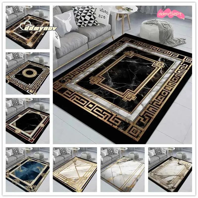 2025 Living Room Carpet Black Area Rug: Soft, Non-Slip Floor Mat for Bedroom, Kitchen, Coffee Table - Washable and Durable ddmysept