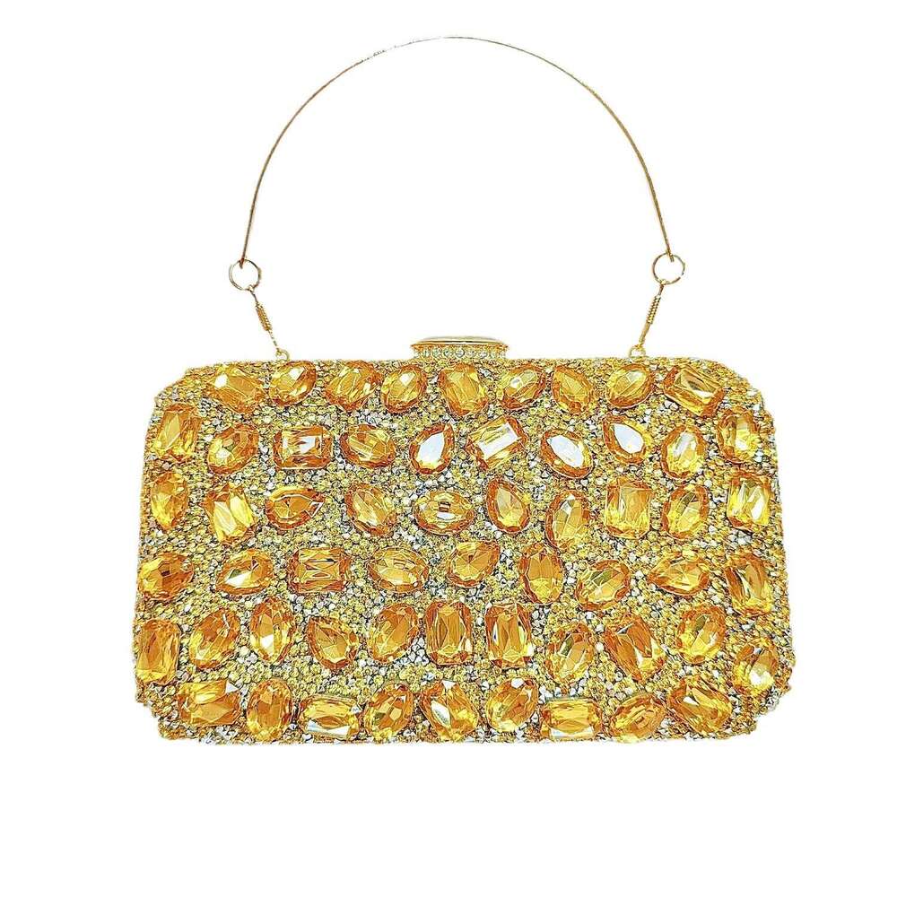 New Full Shiny With Diamond Inlaid Handheld Evening Wedding Party Small Square Women's Bag