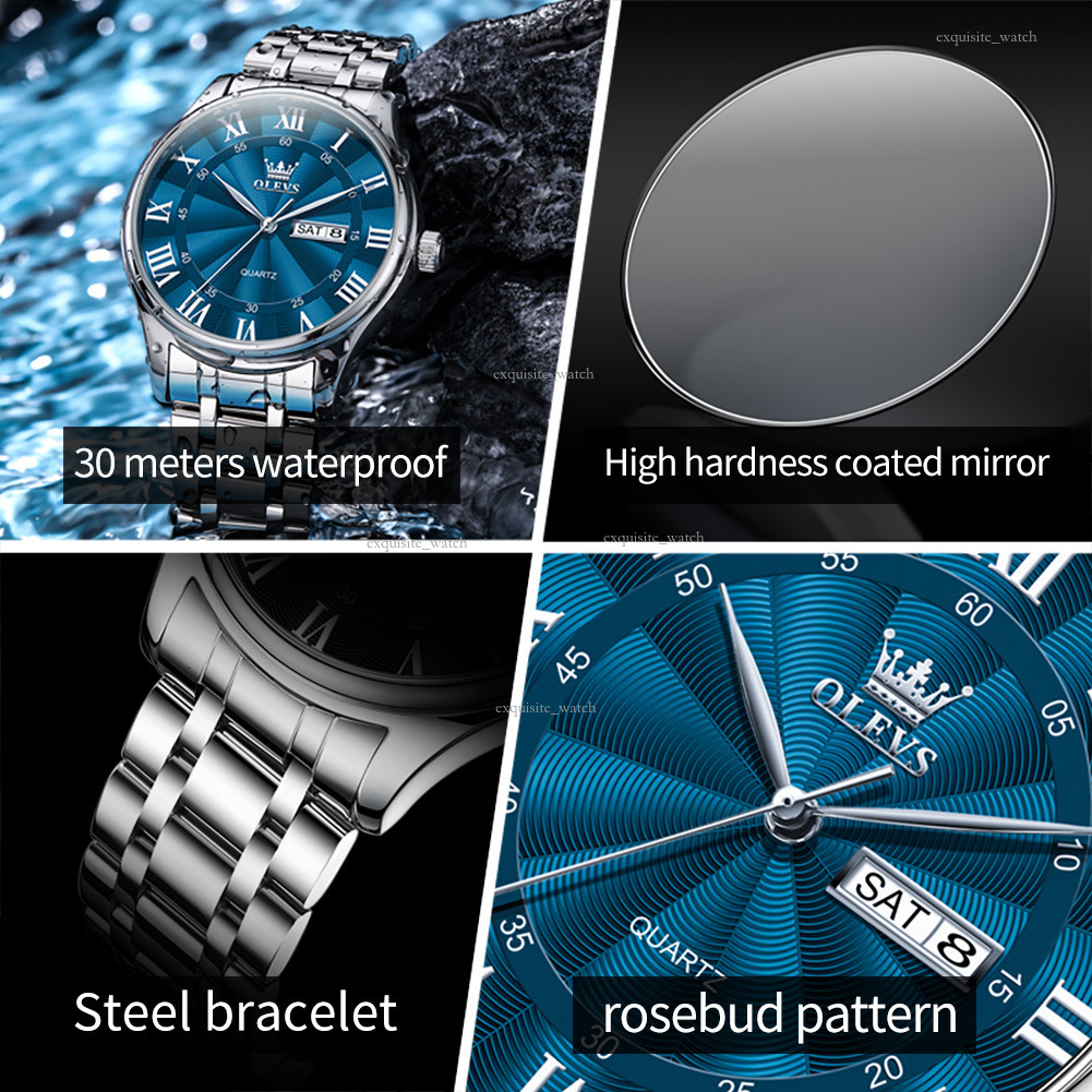OLEVS Brand Designer Men's Watch All-in-one Dropshipping Cross-border Best-selling Waterproof Double Calendar Luxury Men's Watch