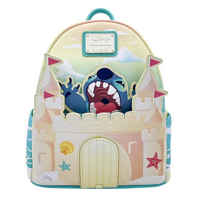 Disney Lilo Stitch Sleep Sewing Mini Rucksack Womens Double Strap Shoulder Bag Cute Cartoon Girl Casual Backpack GiftXJ250422