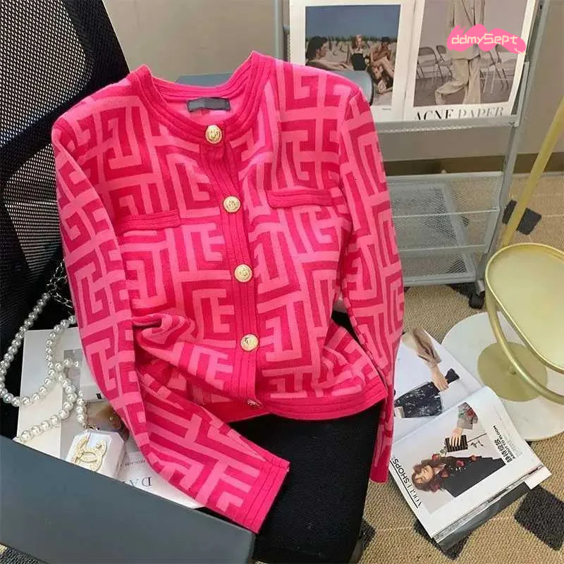 Spring Autumn Jacket Women Knitted Cropped Cardigan Highend Luxury Designer Clothes Short Tops Sweater Trend Coats H251023 ddmysept