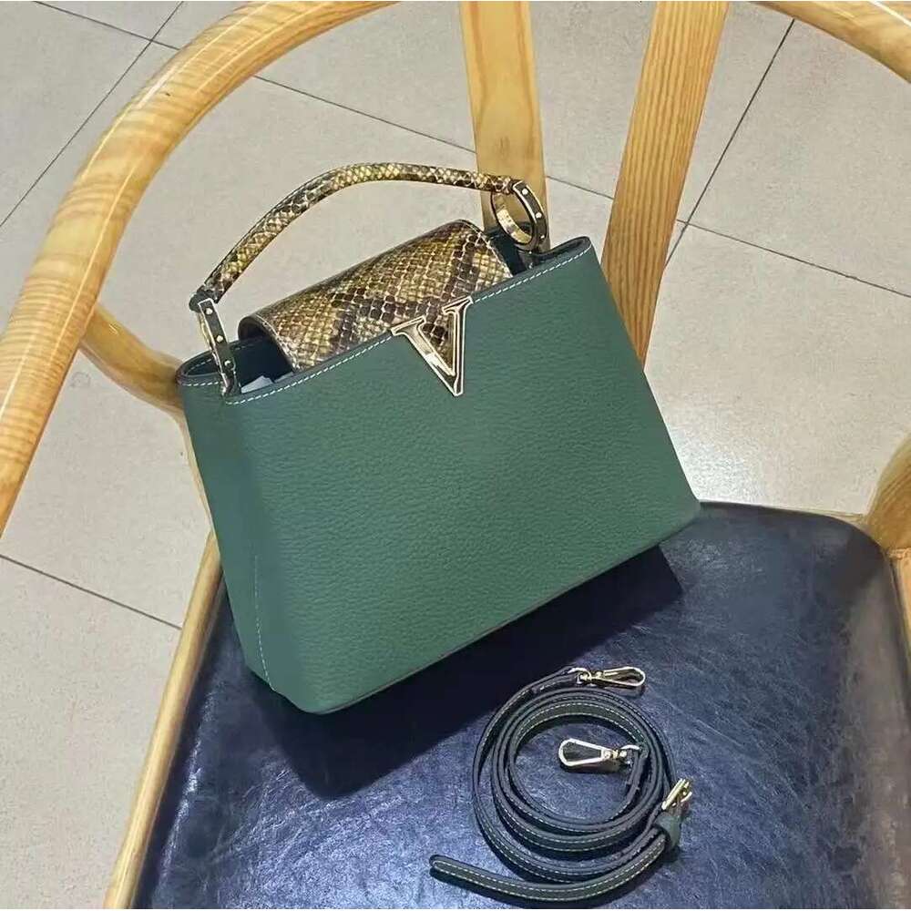 New 2025 Leather Fashion Women's Tote Top Layer Cowhide Single Shoulder Crossbody Home Bag