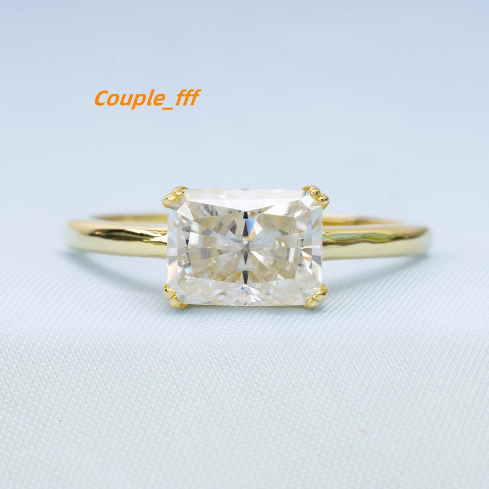 Hot Sale Fashion Radiant Cut Moissanite Ring Silver 925 Engagement Rings for Women