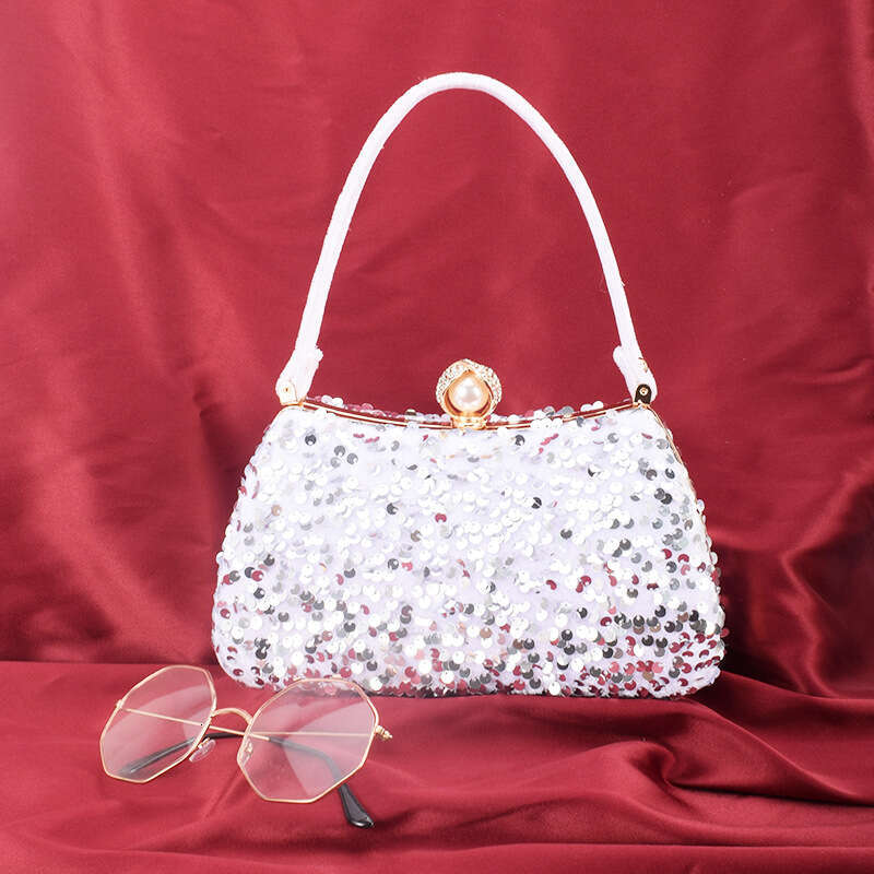 New Sequin Dinner Women's Handheld Diamond Set Dress Solid Color Shoulder Bag
