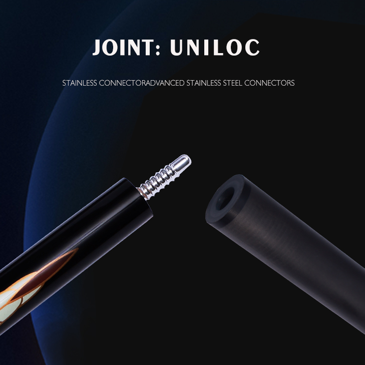 OKHEALING 3/4 Split Radial Pin Jointed Snooker Billiard Pool Cue Handmade Carbon Fiber Shaft 2 Piece Tips 10.5mm Full Size 57" with Asstd Weights
