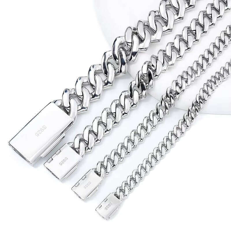 8mm Fashion Hip-Hop Pure Sier Unisex Moissanite Bracelet aaa aaa