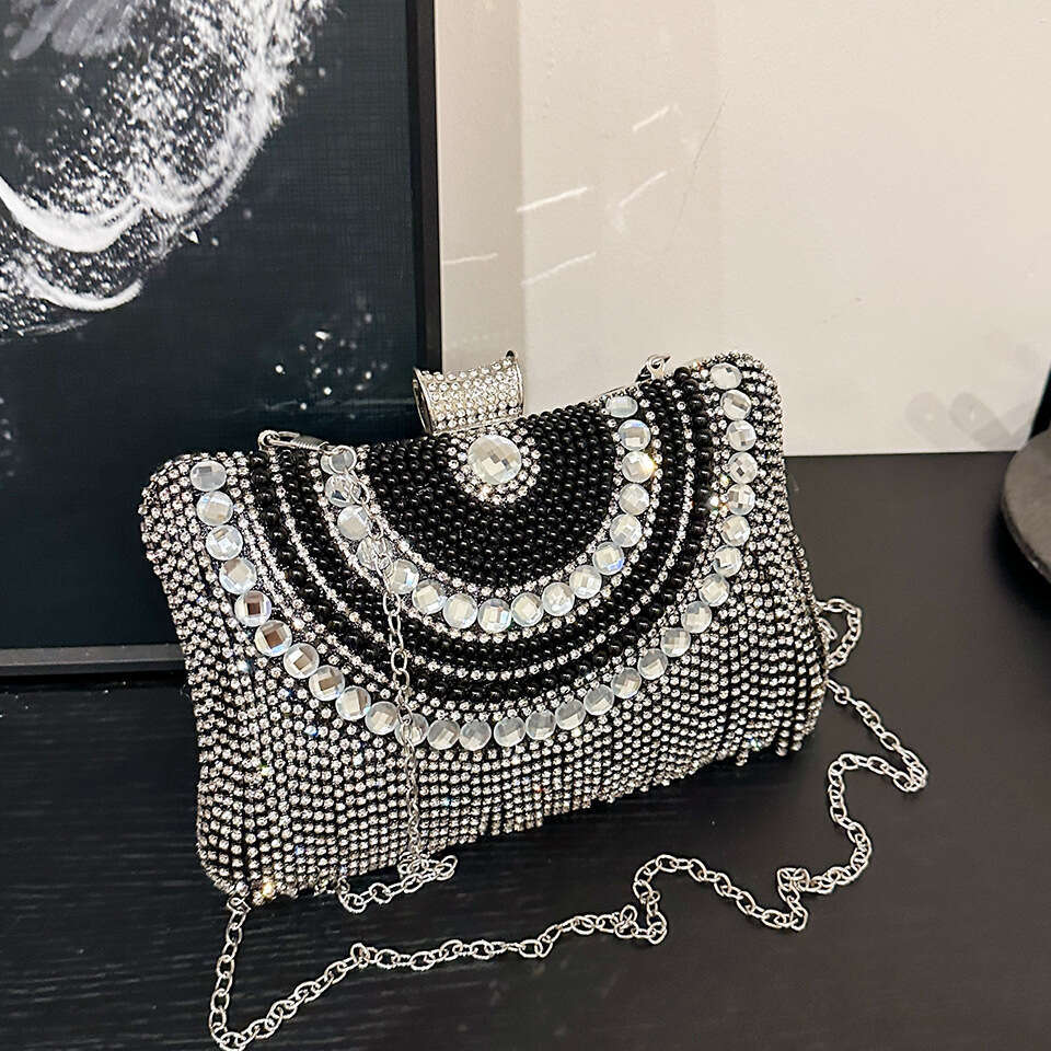 Diamond Studded Tassel Banquet Ladies' Formal Dress, Evening Wear Package, Rhinestones