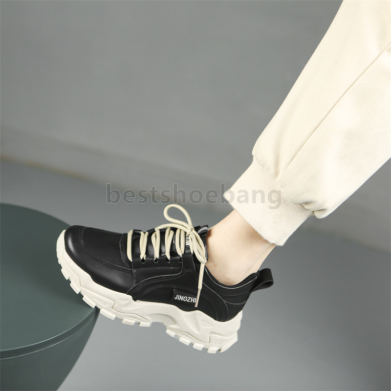2025 Free Shipping Designer Shoes Sneakers Running Shoes Womens Fashion White Black Leather Womens Trainers Comfortable Platform Runner daddy shoes Ou