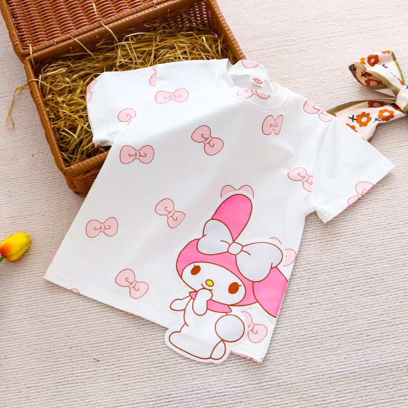 DISNEY toddler designer clothes Kids designer clothes summer baby clothes cartoon Melody short-sleeved printed cotton children's top cute girl�