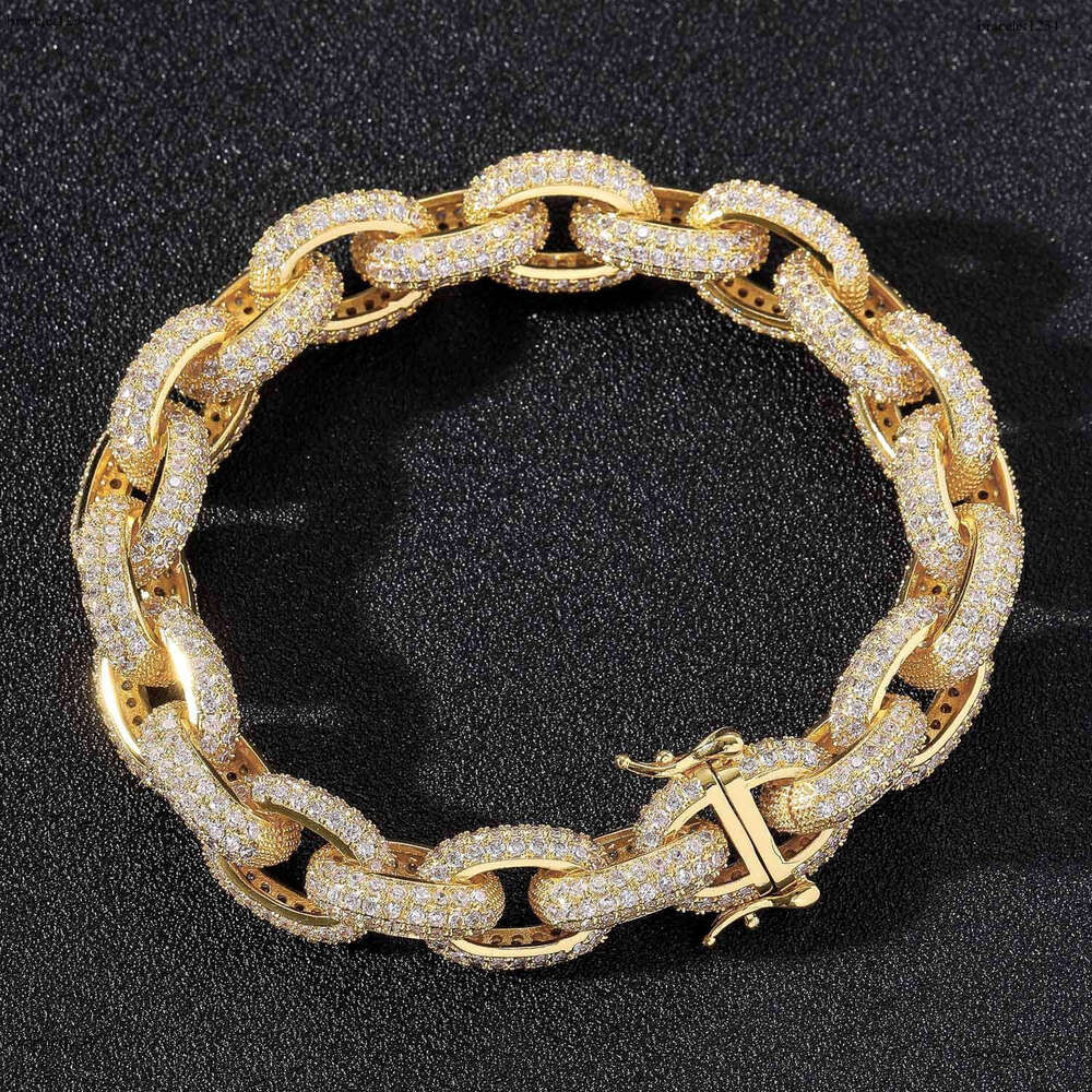 Luxury Hip Hop Chain Necklace 13mm ice out VVS Moissanite Cross Chain Necklace bracelet for men and women Free delivery