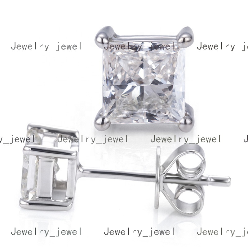100% 925 Sterling Silver Real 0.5ct 1.0ct D Color Moissanite Stud Earrings for Women Sparkling Wedding Jewelry