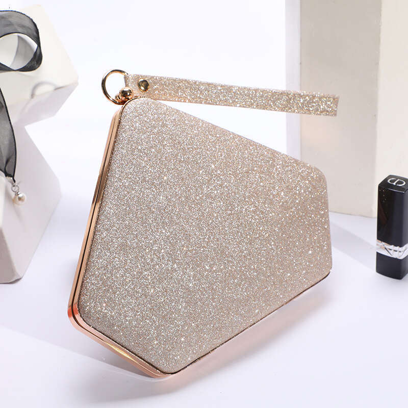 French New Fashion Banquet Women's Trendy Handheld Shoulder Reflective Sequin Evening Wedding Makeup Bag