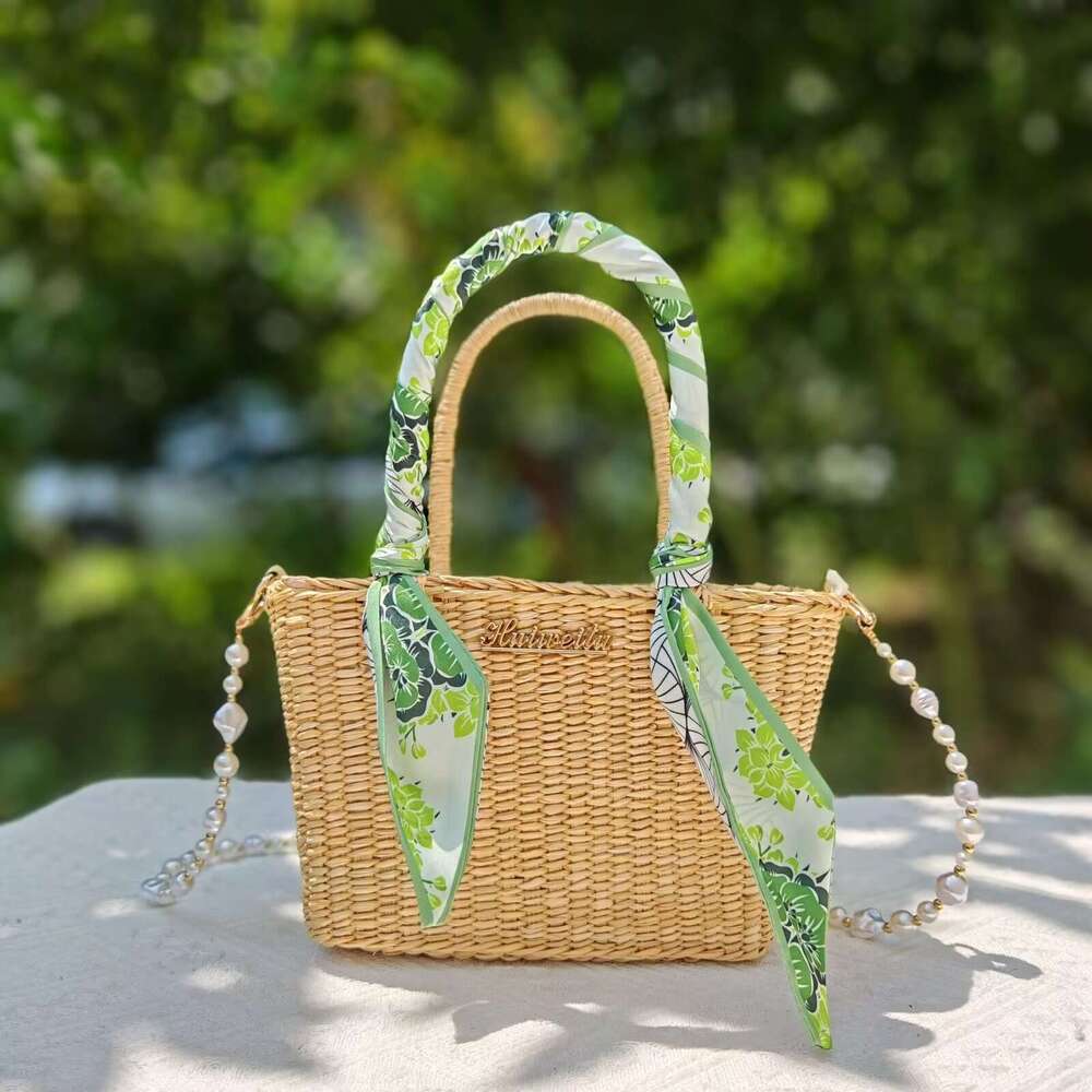 Ins Style Resort Beach Bag Bags New Handmade Single Shoulder Woven Handbag Straw Bag Seaside Crossbody Vacation Bag KQ