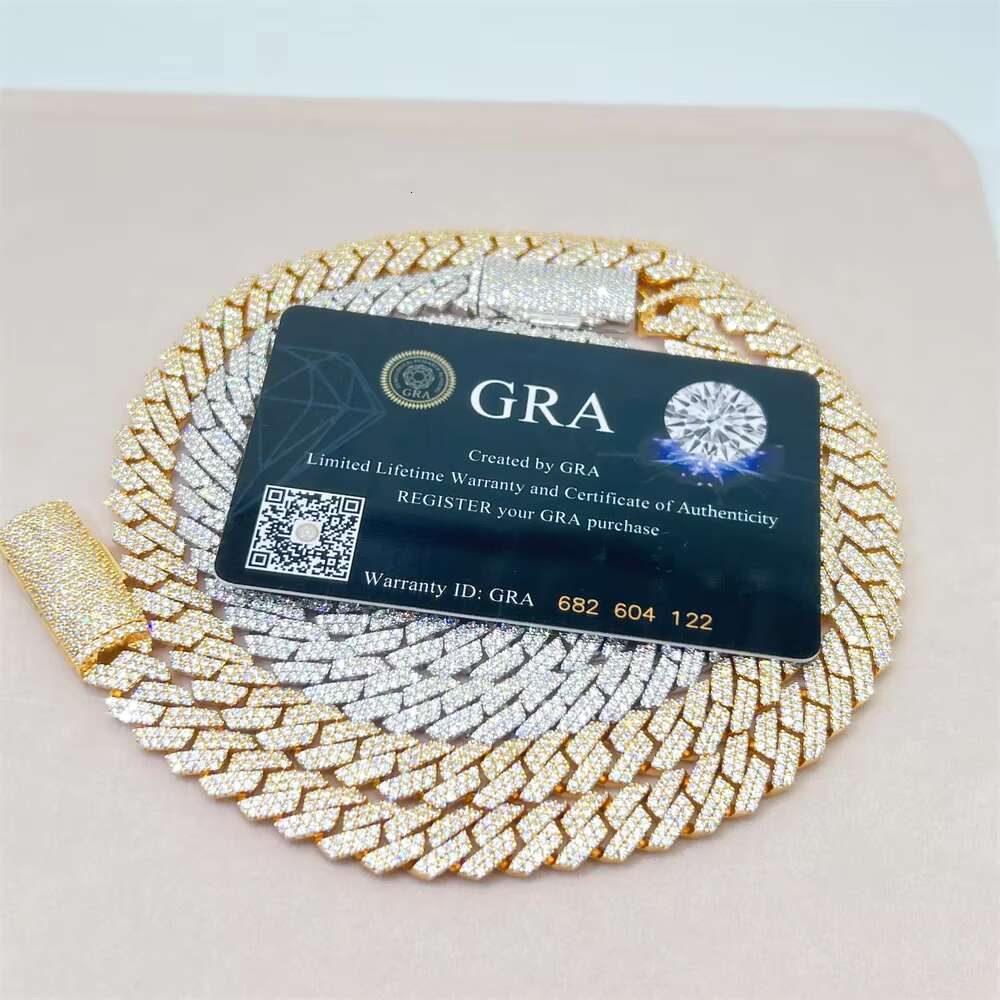 2022 New Design Hip Hop Jewelry Custom 925 Sterling Silver 10mm Bracelet Necklace Mens Iced Out Cuban Link Chain