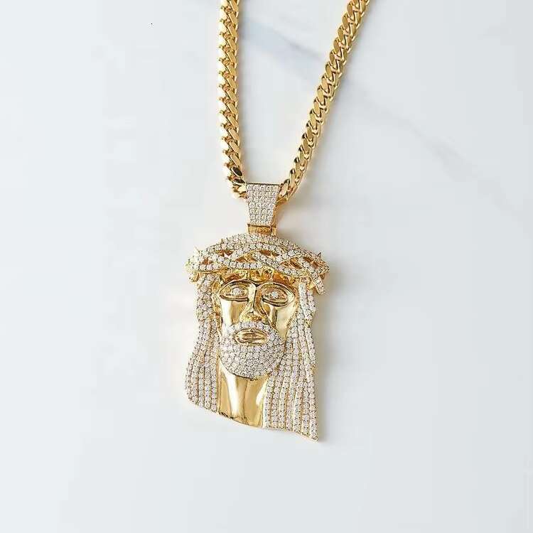 Pass Diamond Tester Silver/ 10K Solid Gold Mens Diamond Jesus Piece Pendant Moissanite Iced Out Pendant for Necklace