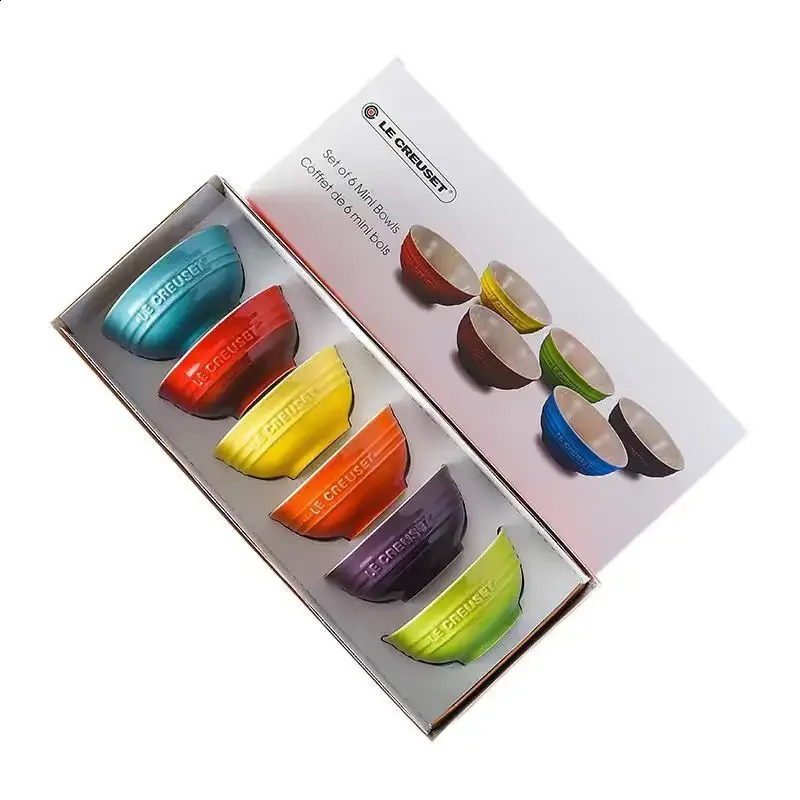 French Cool Rainbow 12cm 15cm 20 Bowl Set Ceramic Stone Kitchen Utensils 6piece High end Gift 250423 - view 5