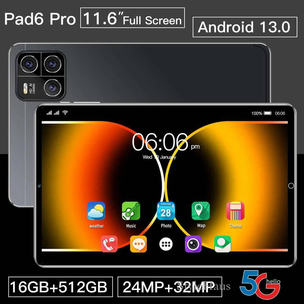 Large-Screen Hot Selling PAD6PRO Android Tablet with 16GB RAM & 512GB Storage