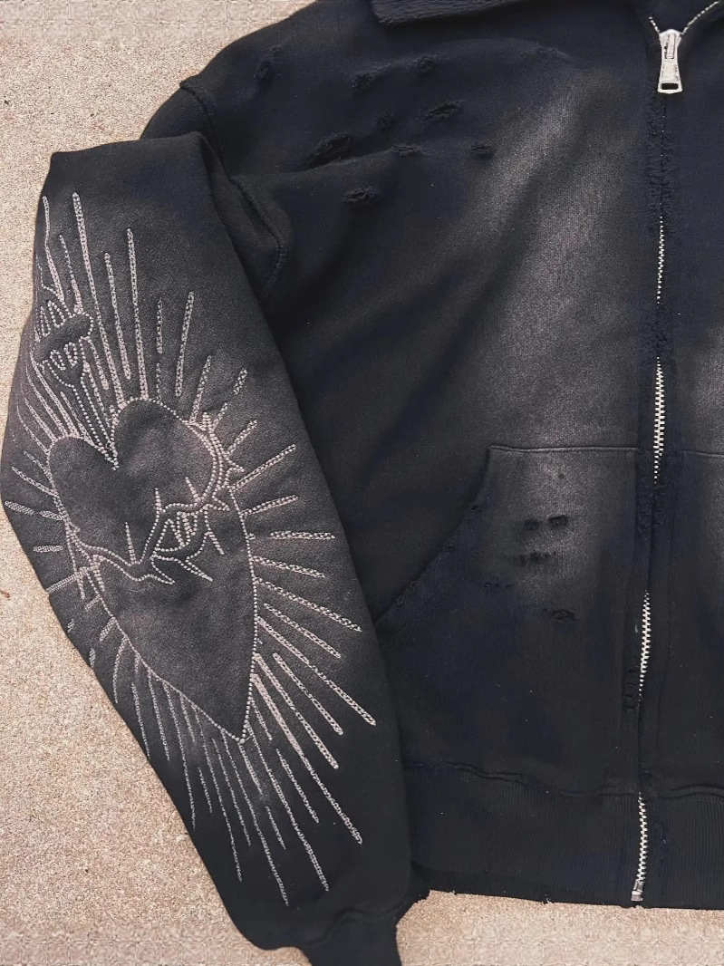 Designer Coat free shipping The new printed sweatshirt short hoodie and fashionable versatile zipper cardigan jacket men