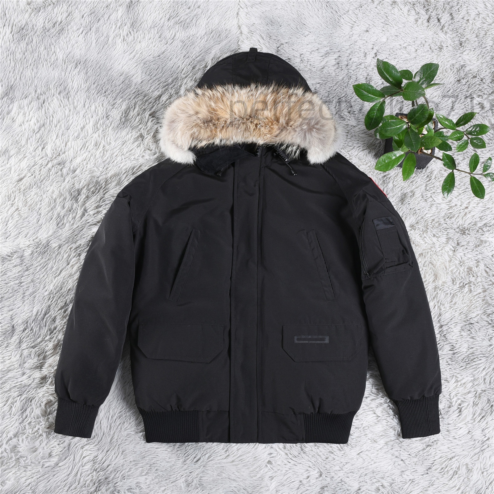 Mens Puffer Jacket Wyndham Women Wolf Skin Collar Parka Winter Fashion Outdoor Warm Windproof Coat XS-3XL