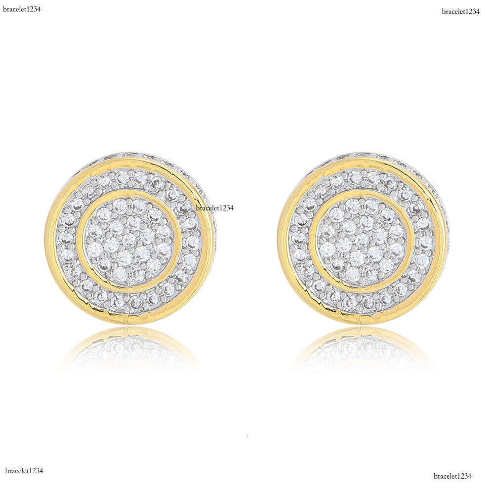 Luxury needle round earrings for men and women filled with ice out of VVS Moissanite Free delivery
